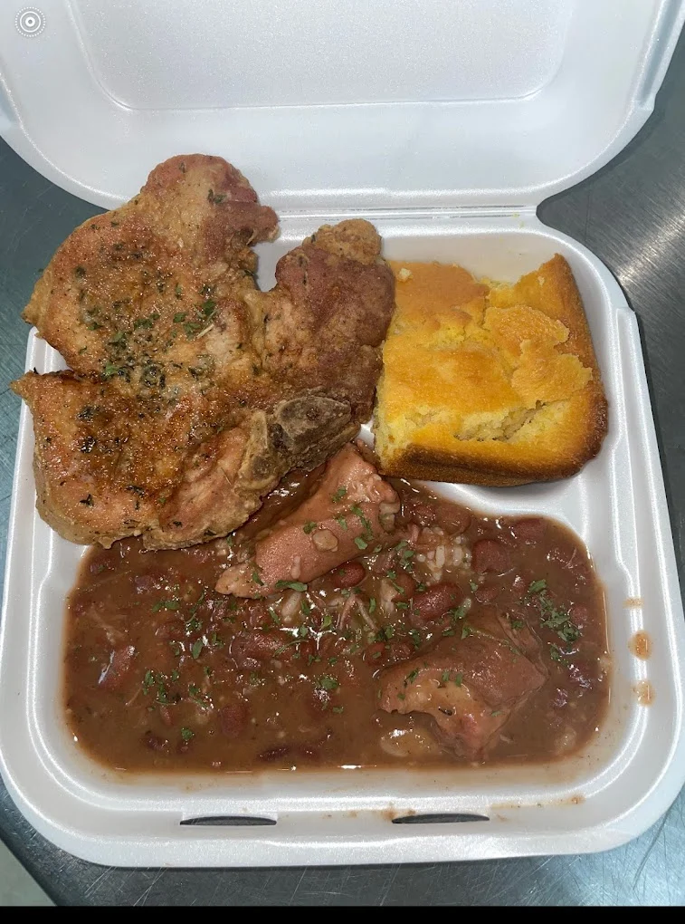 BBQ Plate - Slow-cooked, smoky BBQ chicken served with your choice of sides. Tender, juicy, and full of Southern flavor in every bite.